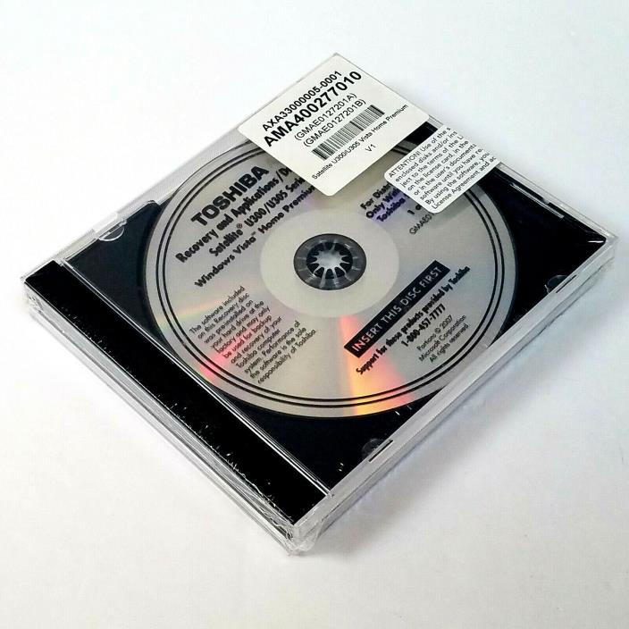 Toshiba Satellite Recovery Discs Authentic Original  U300 & U305 Series Laptops