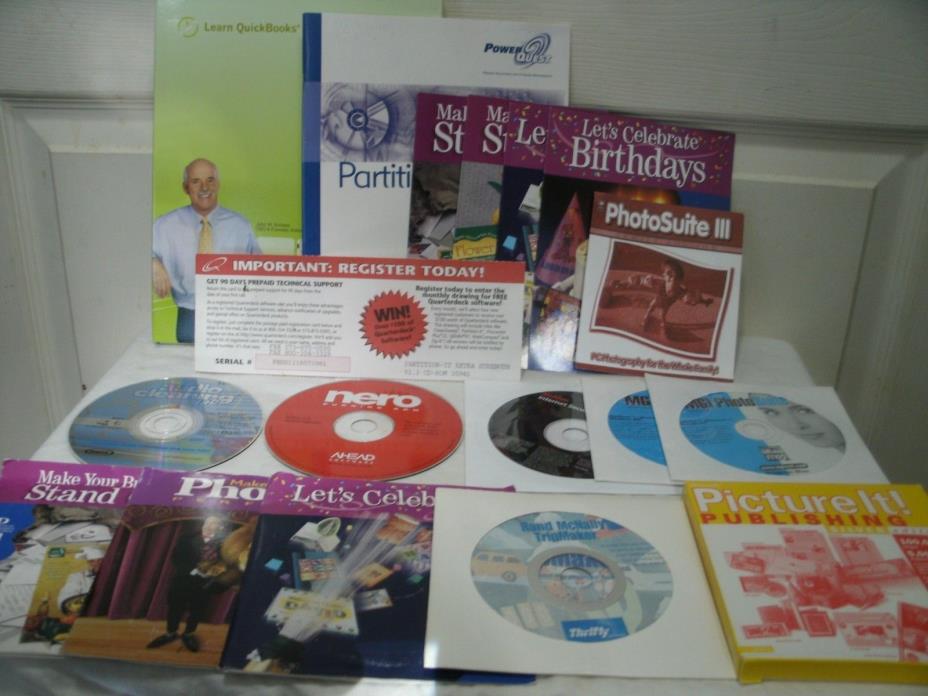 Huge Lot of Vintage PC Reference &  Productivity Software. Over 65 Discs ++