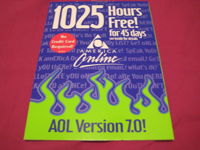 Vtg AOL Version 7.0 Purple/Lime CD 1025 Hours Free for 45 DaysD-319999