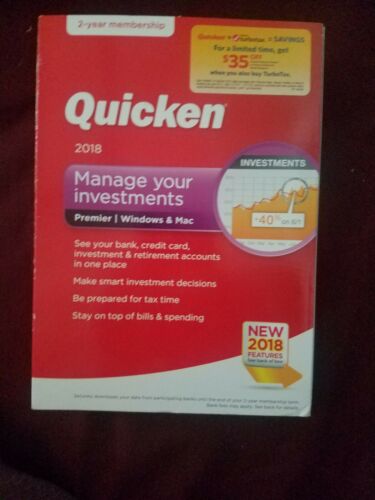 Quicken Premier 2018 - 24 Month Membership For Windows & MAC