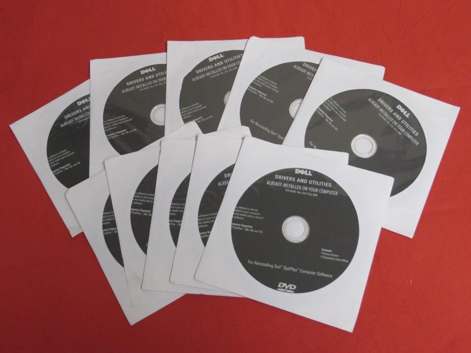 Lot of 10 Dell OptiPlex Drivers and Utilities DVDs P/N RY487 330 740 755