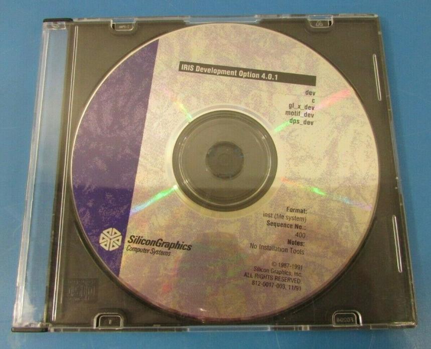 Vintage SGI Silicon Graphics IRIX Execution plus Maintenance 4.0.1 CD