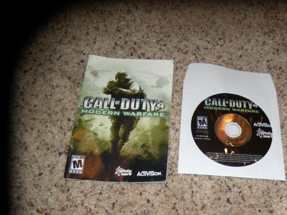 Call of Duty 4 Modern Warfare (PC, 2007) Game with manual and key
