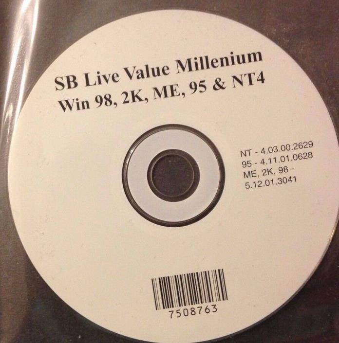 SB Live Value Millenium Win 98, 2K, Me, 95 & NT4 CD