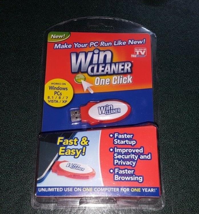 Win Cleaner one click USB As Seen on TV PC Computer Clean NEW