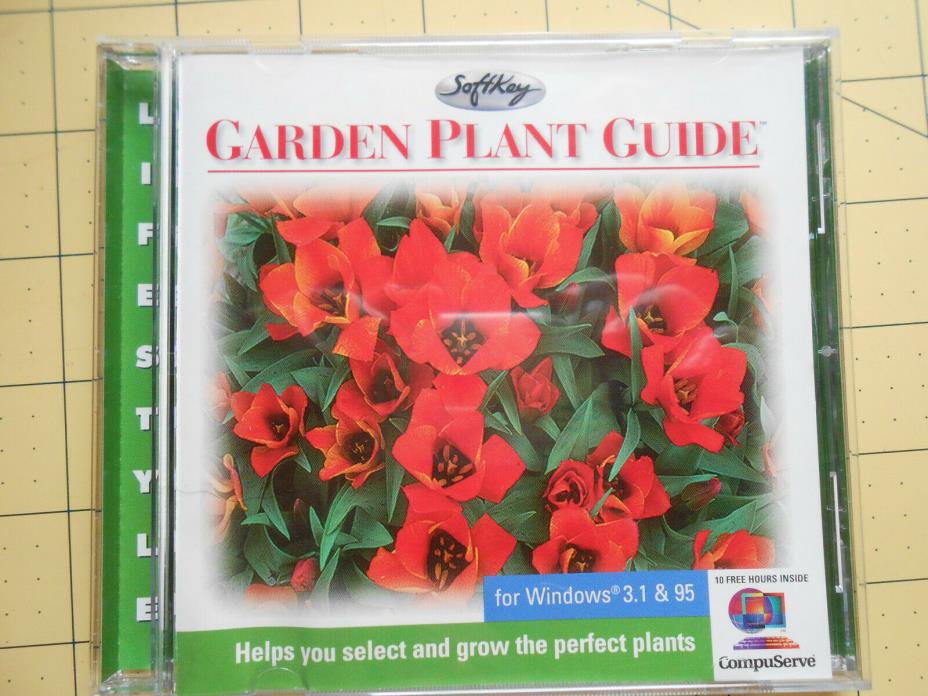 Garden Plant Guide  PC CD-ROM SoftKey 1995 Windows 3.1