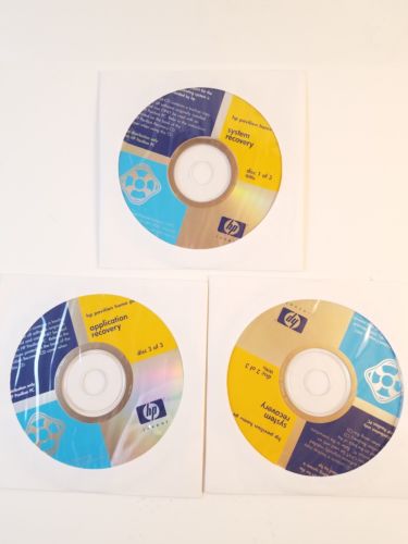 HP Pavilion Home PC 3 Disc System Recovery Application Recovery 2001 HP5012