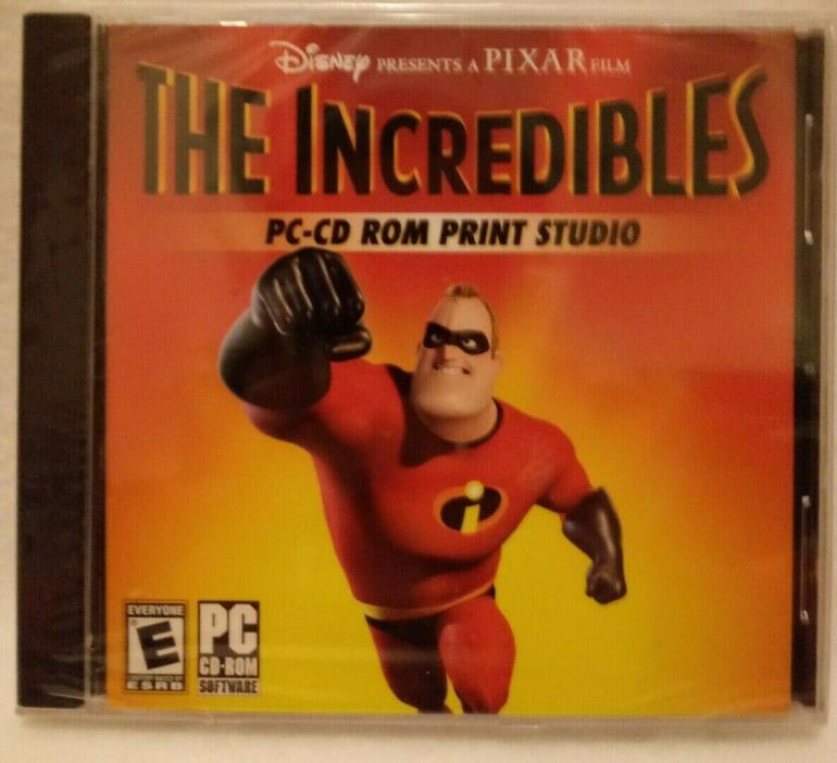 Disney The Incredibles PC-CD ROM Print Studio CD Software Disc Brand New Sealed