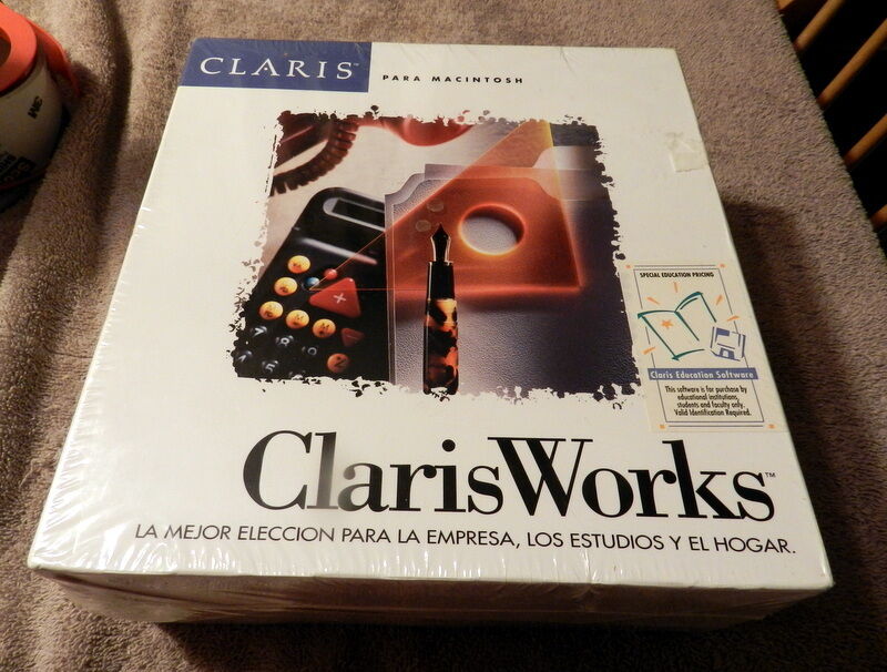 CLARIS WORKS MACINTOSH 1993 SPANISH VERSION SEALED Big Box ClarisWorks MAC