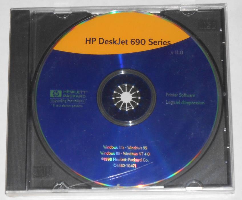HP DeskJet 690 Series Printer Software Disc (CD-Rom)Multimedia CD–1998 NW SEALED