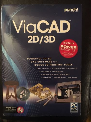 Brand New Boxed Punch! ViaCAD 2D/3D W/Bonus 3D Printing Tools Free Shipping