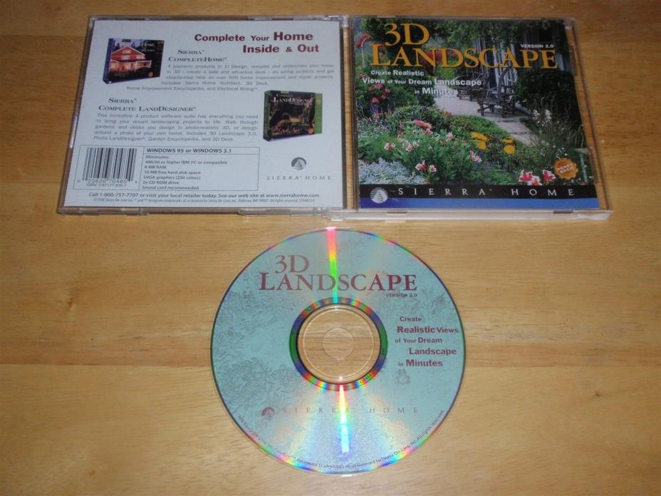 3D Landscape Version 2.0 PC CD-ROM Sierra 1998 software for Windows 95/3.1