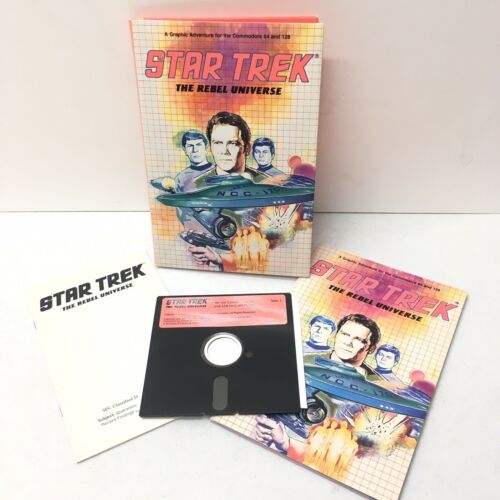 Star Trek The Rebel Universe Commodore 64 C64 with 2 pictured inserts