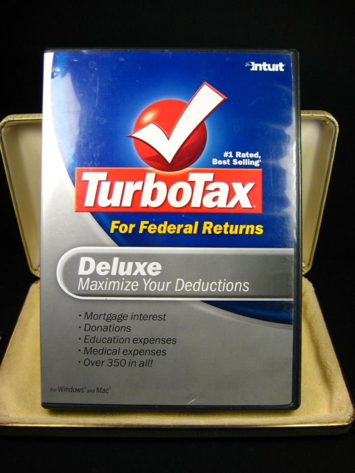 2007 TurboTax Federal Deluxe w/State Turbo Tax Software Mac Windows CD