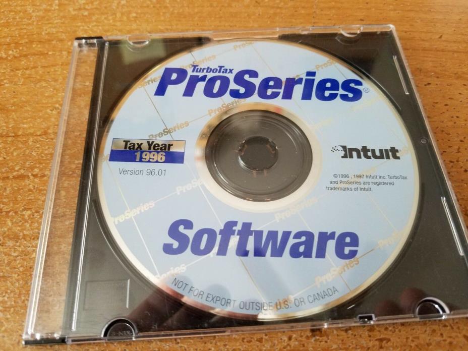 Intuit TurboTaxPro Series 1996 - Windows 95 + 3.1