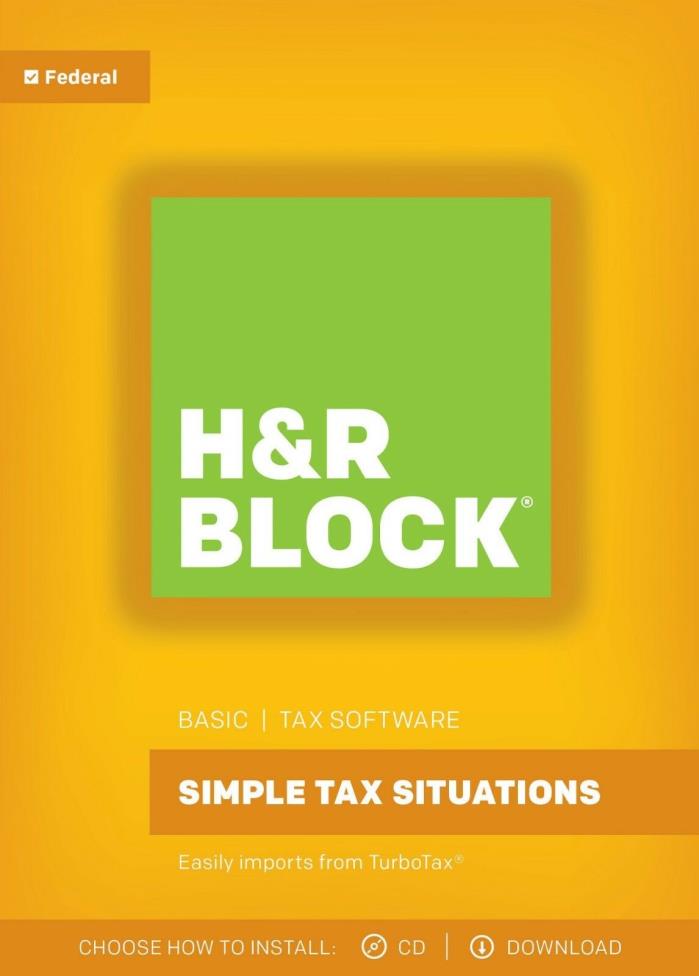 H&R Block 2017 Basic Simple Tax Situations Federal Tax Software