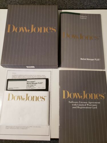Vintage 1980's Dow Jones Market Manager Plus Software 5.25