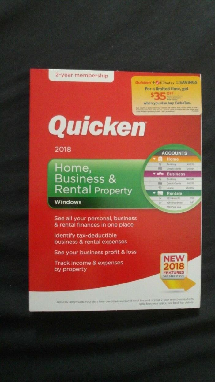 Quicken 2018 Home, Business & Rental Property Windows 2-Year Membership