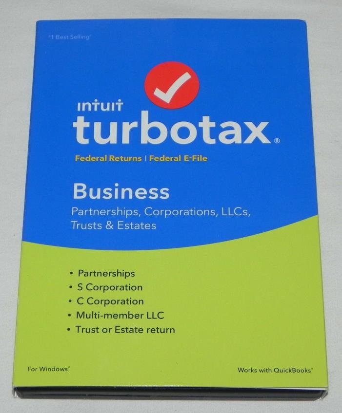 TurboTax Business 2018 Windows CD; Partnerships Corporations LLC's - BRAND NEW!!