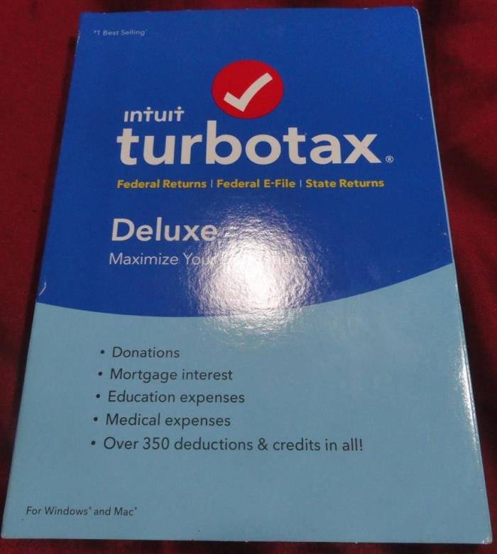 TurboTax Deluxe 2017 FEDERAL STATE Windows MAC Sealed Intuit CD RETAIL
