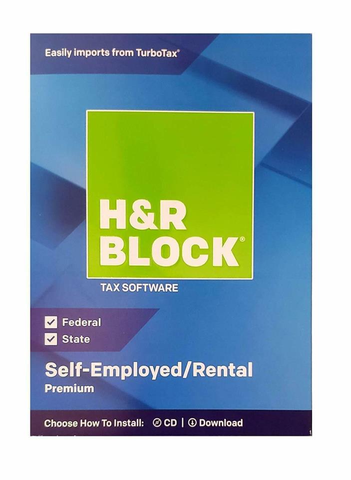 New Sealed 2018 H&R Block Tax Software Federal + State Self-Employed/Rental