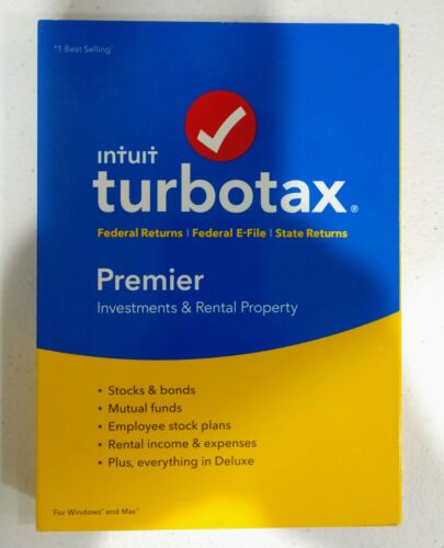 Intuit TurboTax Premier 2017 Federal + E-file + State (Windows/PC/MAC Disc) NEW