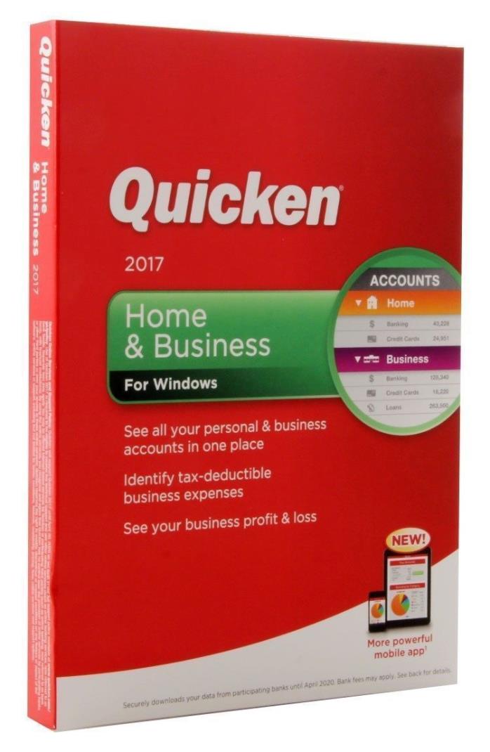 Intuit Quicken Home and Business 2017 for Windows, Full Version