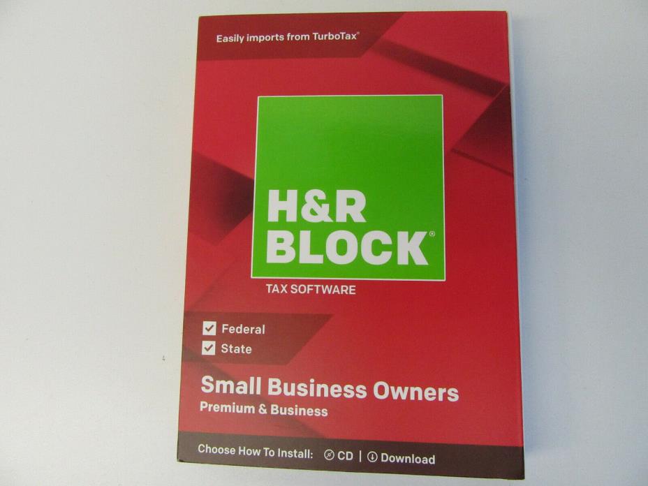 H&R Block Tax Software 2018 Small Business Premium and Business CD or Download