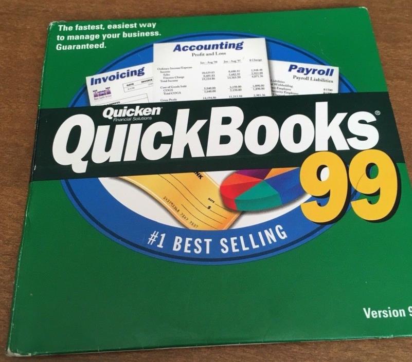 Quicken Quickbooks 99 Software CD-ROM with Key Code Version 99