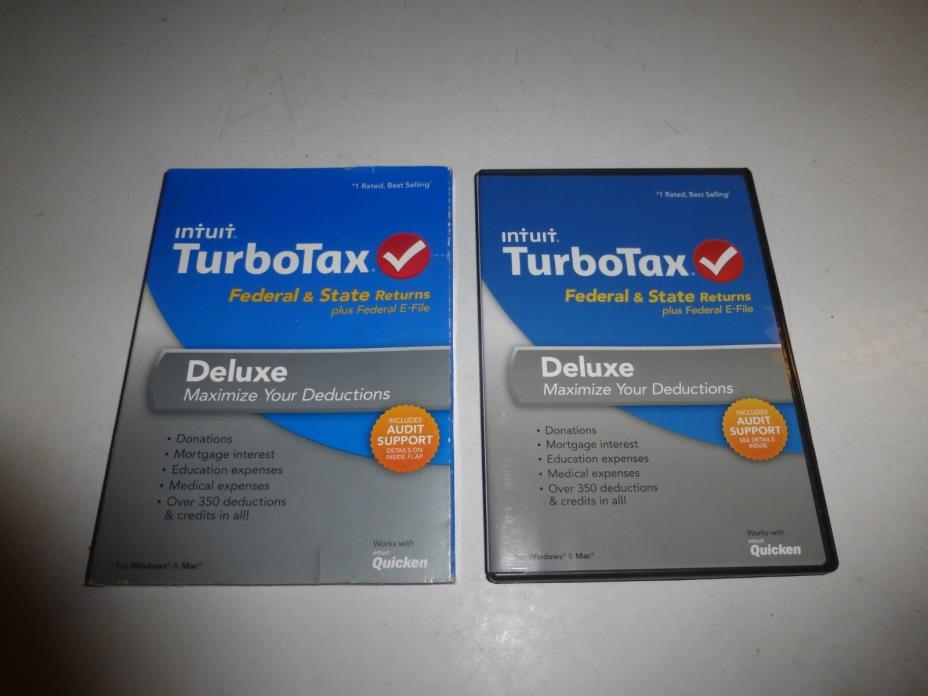 Turbotax 2013 Deluxe. Federal and State + Federal E-file. for Windows and Mac246
