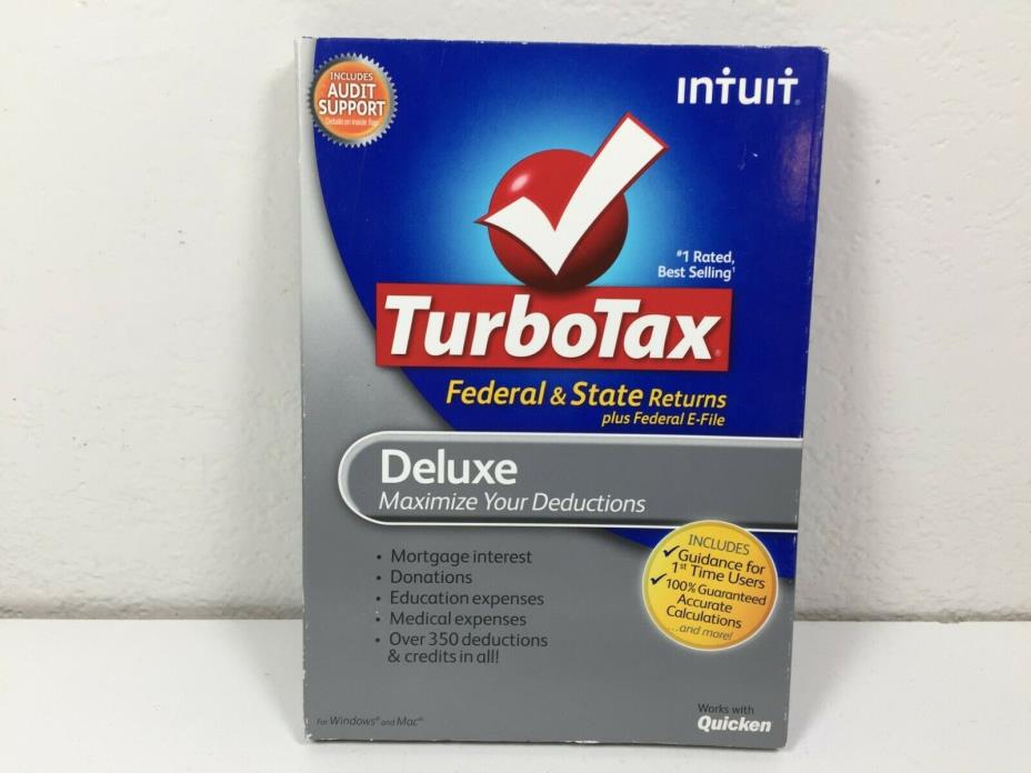 Turbotax 2011 Deluxe Federal & State Window & Mac