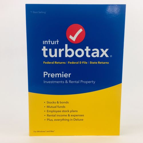 Intuit TurboTax Premier 2017 Federal + State E-file PC / MAC Disc CD