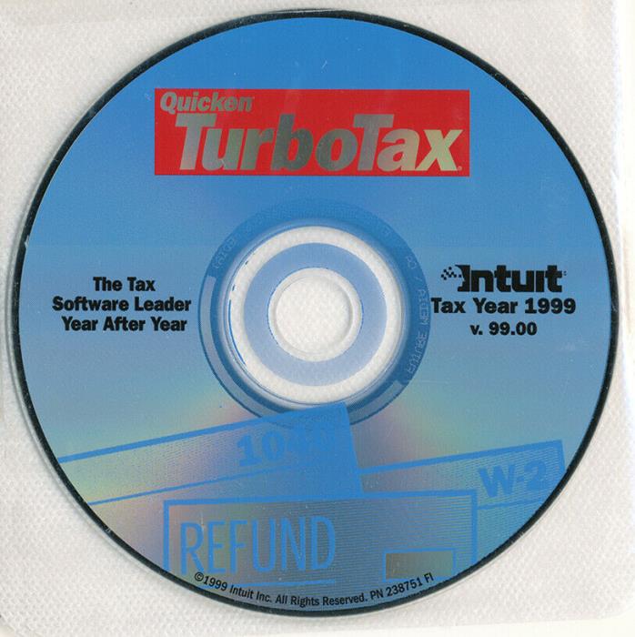 Intuit TURBOTAX 1999 Federal CD for Windows