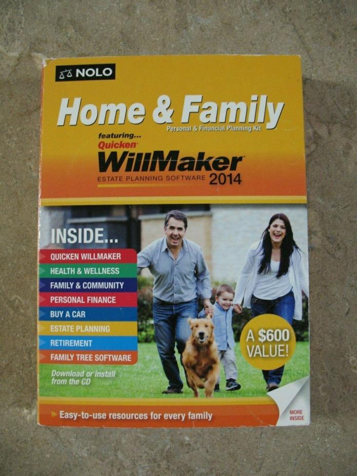 Home & Family Personal & Financial Planning Kit featuring Quicken WillMaker 2014