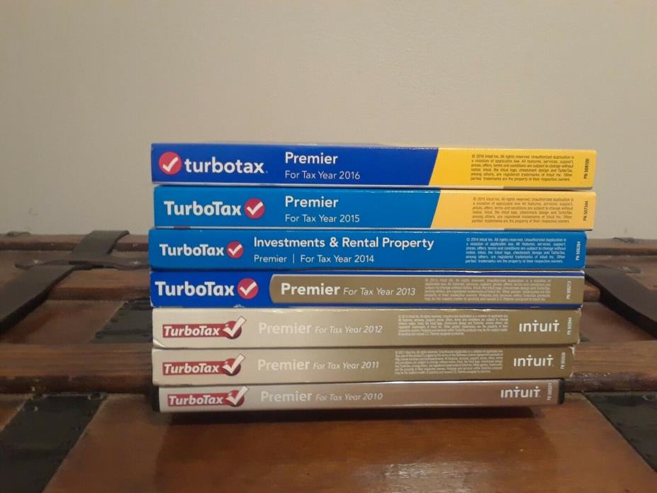 Turbotax Premier 2010, 2011,2012,2013, 2014, 2015, 2016