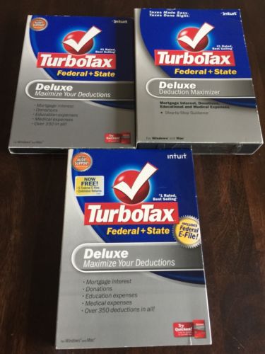 2006 2007 2008 TurboTax Deluxe Federal & State Turbo Tax 3 CD's