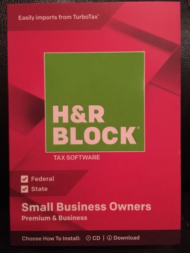 H&R Block Tax Software 2018 Small Business Premium and Business CD or Download
