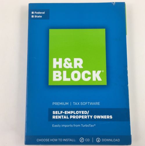H&R Block 1536600-17 Premium 2017 Federal + State Tax Software for