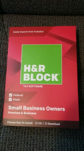 H&R Block Tax Software Premium & Business 2018 -Small Business Owners FREE SHIP