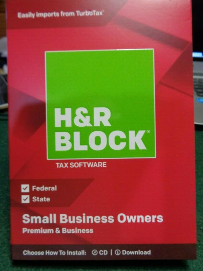 H&R Block Tax Software Premium & Business 2018 -Small Business Owner RED #6414
