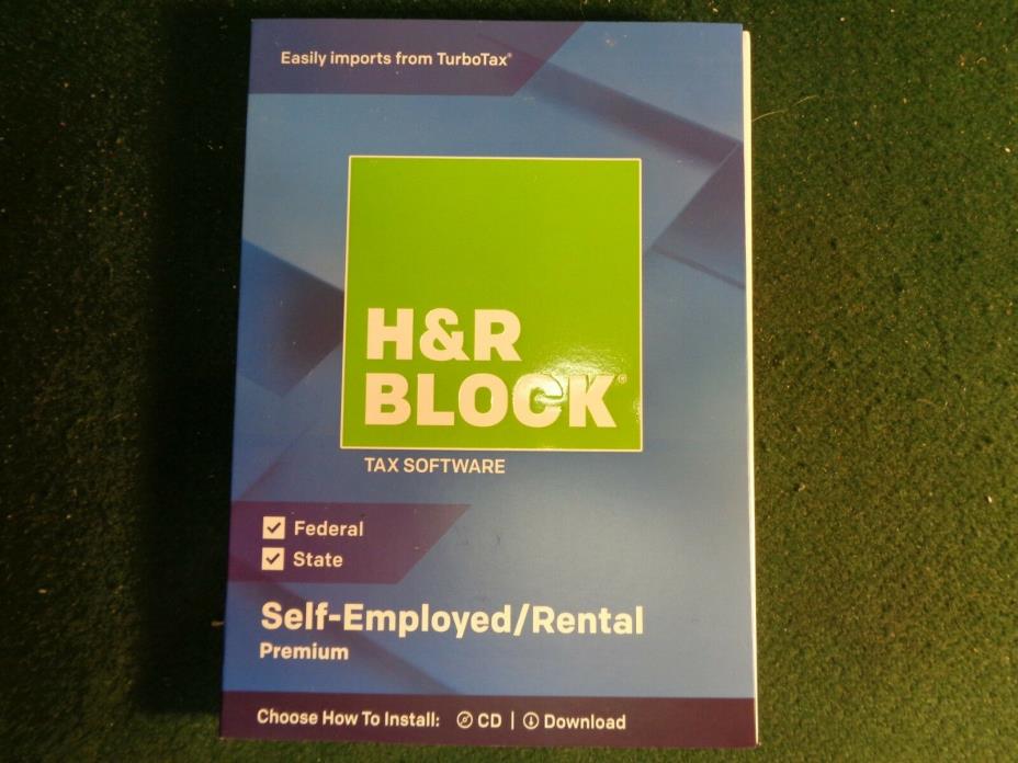 H&R BLOCK Tax Software Premium 2018 [Self Employed/Rental] Federal + State