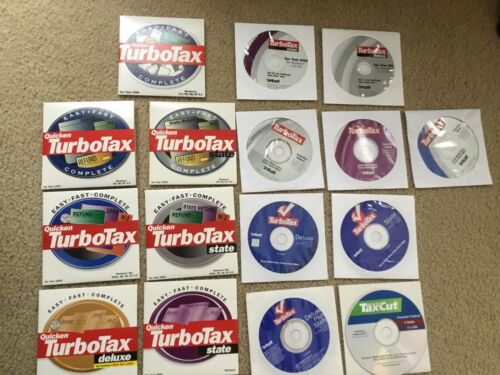 Lot of 15 Turbotax CD's 1998-2005 H&R Black Tax Cut 2006 Free Shipping