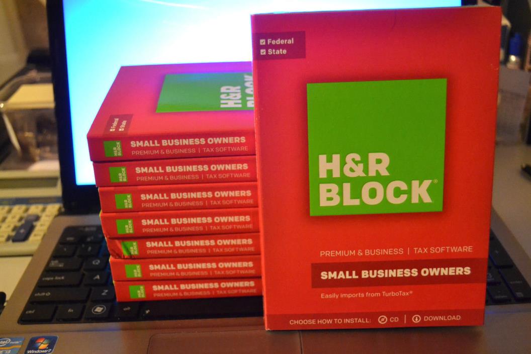 2016 & 2017 H&R Block BUSINESS Premium turbo S-corp, Schedule C Tax Cut NEW CDs