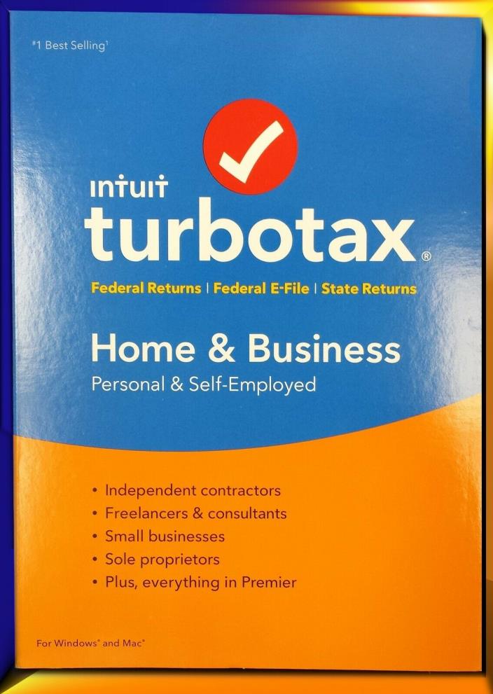 2018 Turbo Tax Home & Business for federal & States E-file for Window & Mac OS