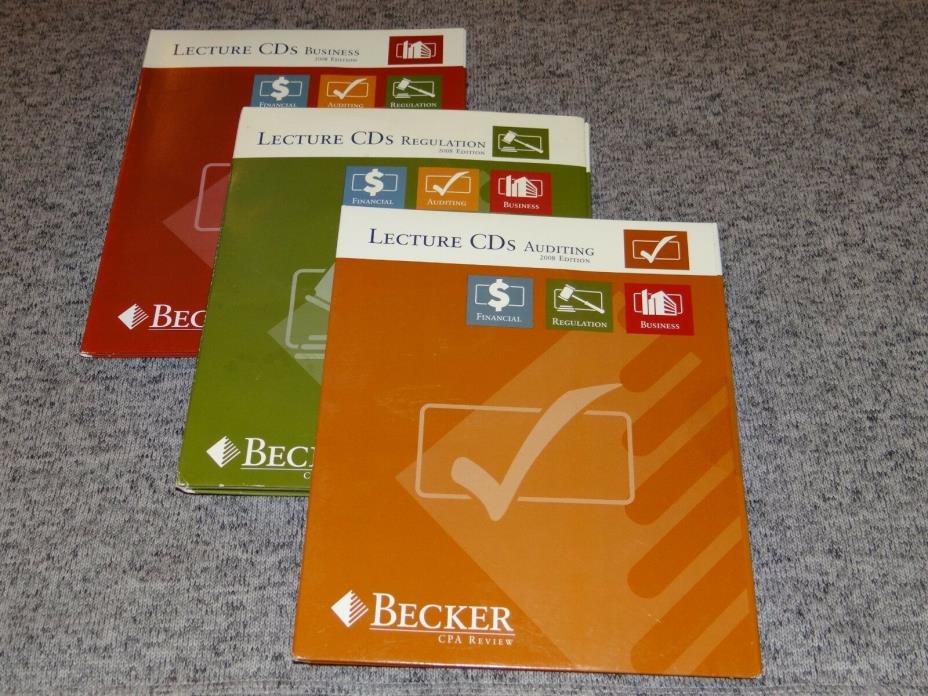Becker CPA Review LECTURE CD'S 2008 Edition: Business, Regulation, Auditing NEW