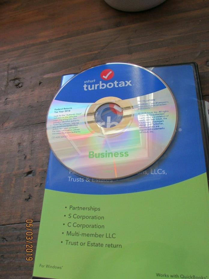 Product Description   Turbo Tax / TurboTax Business 2018 (PC Software) Windows