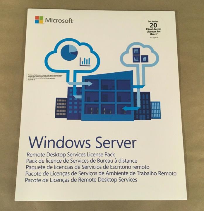 Microsoft Windows Remote Desktop Services 2016 - license - 20 user CALs *New*