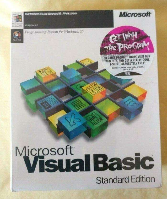 NEW SEALED Microsoft Visual Basic Standard Edition 4.0 PC FREE SHIPPING