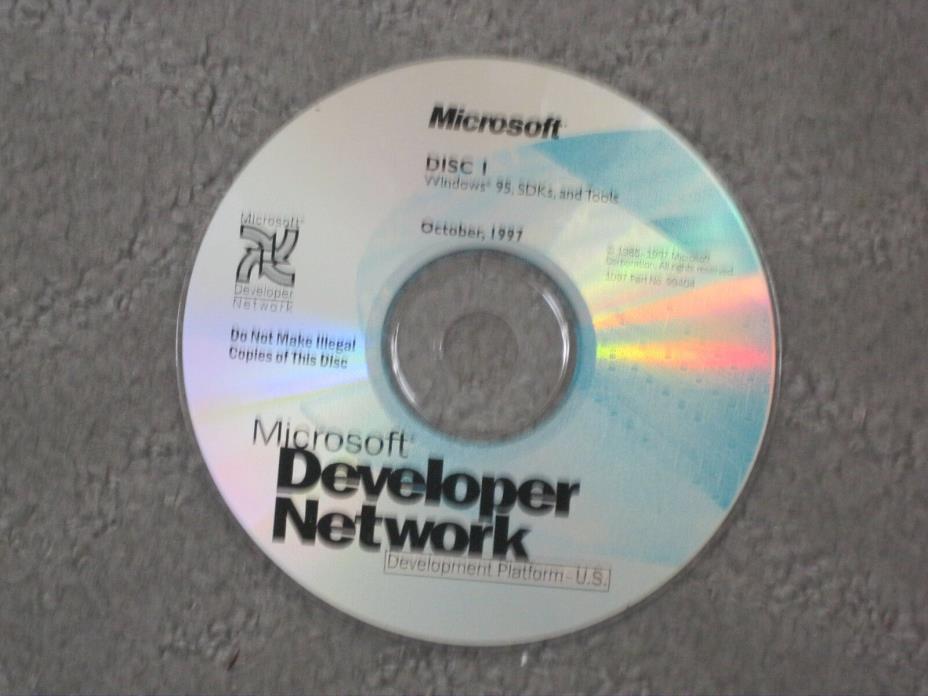 Microsoft Development Network October 1997 Disk 1 Windows 95 SDK's and Tools