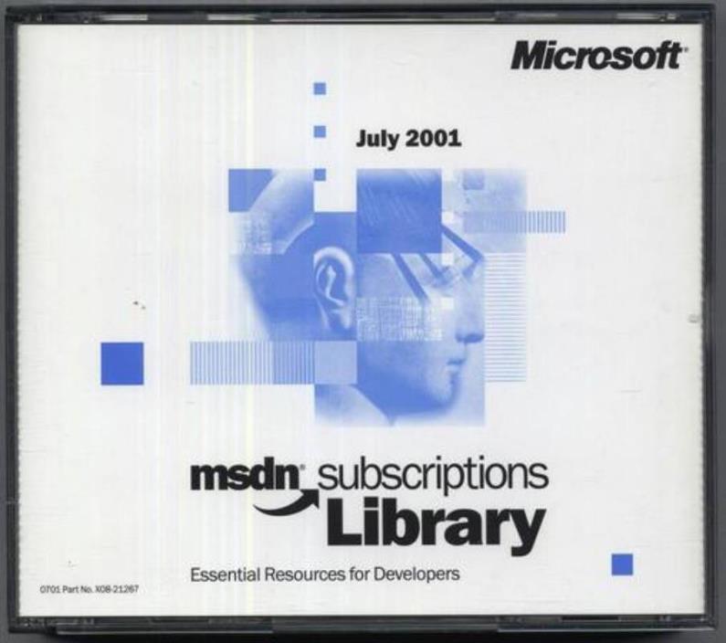 Microsoft MSDN July 2001 Subscriptions Library 3 CD Set